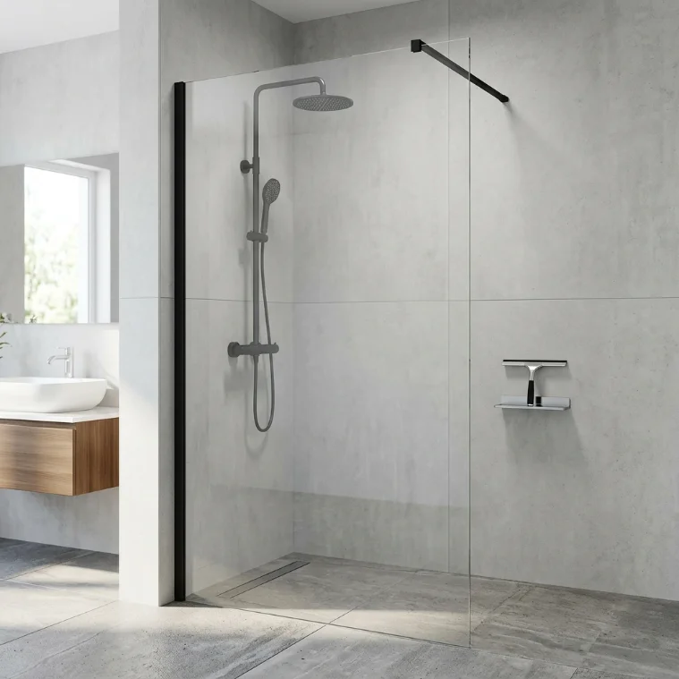 Détails d'une paroi de douche sur mesure